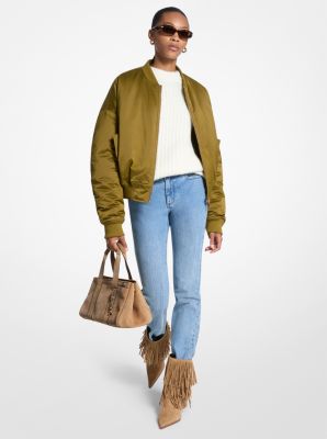 Satin Ciré Bomber Jacket