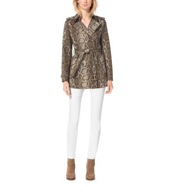 Python-Print Trench Coat