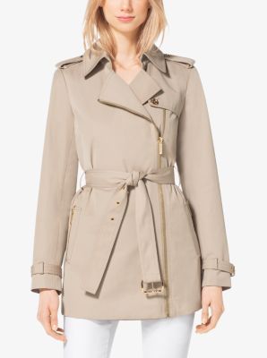 Michael kors zip on sale front trench coat