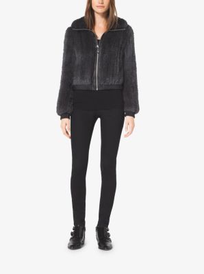 Michael kors fur trimmed bomber clearance jacket