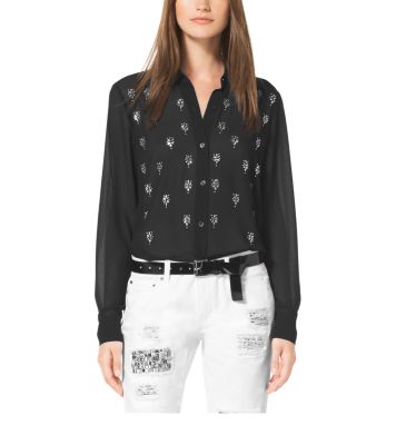 Michael kors hot sale embellished blouse