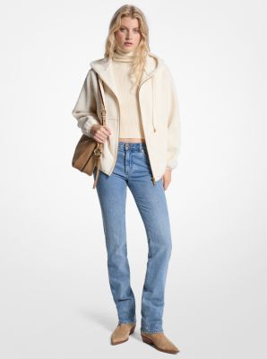 MK Kapuzenjacke Aus Kunstlammfell - Natur