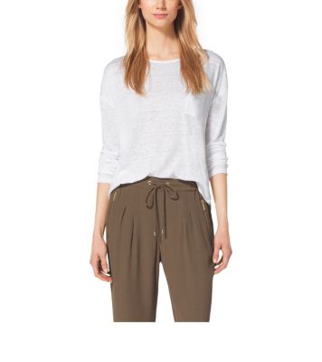 Tシャツ・カットソー Michael Kors LONG SLEEVES LINEN 2 POCKETS OVER SHIRT Michael Kors Long Sleeves Linen 2 Pockets Over Shirt