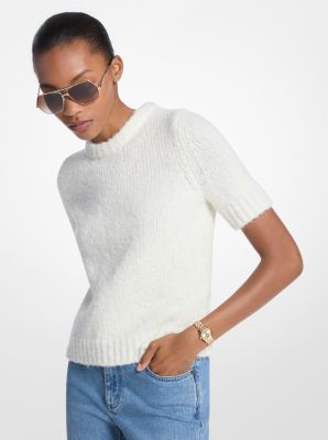 Michael Kors Knit Short-sleeve Sweater In White