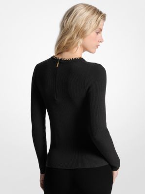 Chain Ribbed Viscose Blend Sweater image number 1
