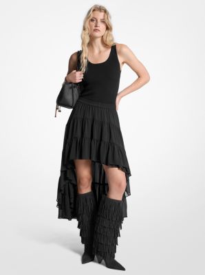 Gestufter Rock aus Georgette