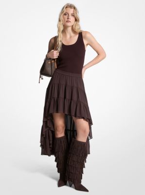 Gonna a balze in georgette image number 0