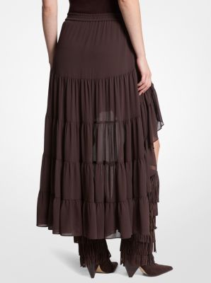 Gonna a balze in georgette image number 1