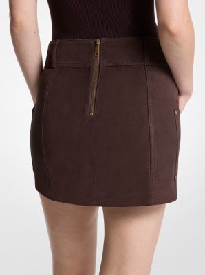 Minigonna in pelle scamosciata