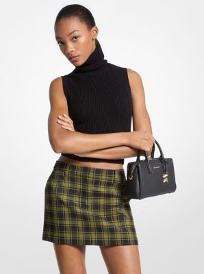 Plaid Print Stretch Wool Skirt image number 0