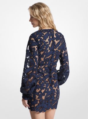 Abito in pizzo motivo paisley con maniche blouson image number 1
