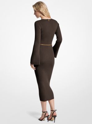Wool Blend Belted Midi Dress image number 1