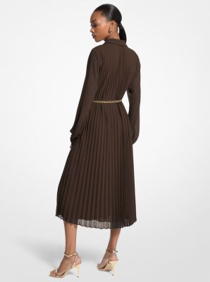 Pleated Georgette Shirtdress image number 1