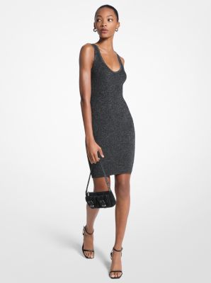 Metallic Ribbed Knit Tank Dress image number 0