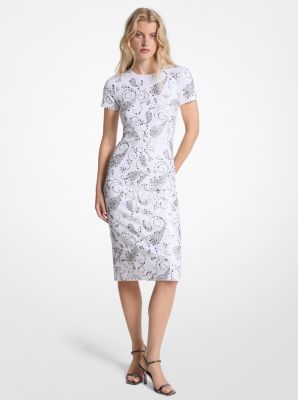 Studded Paisley Scuba Midi Dress | Michael Kors [US]