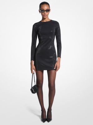 Minikleid aus Neopren mit Verzierung in SCHWARZ | Michael Kors