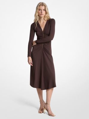 Ruched Stretch Matte Jersey Dress image number 0