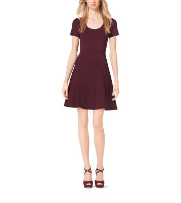 Seamed Fit-and-Flare Dress