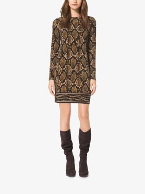 Python-Print Matte-Jersey Shift Dress