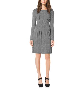 Herringbone-Print Matte-Jersey Dress