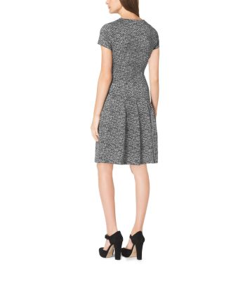 Herringbone-Print Ponte Dress