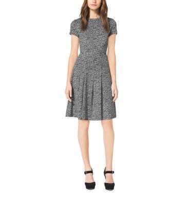 Herringbone-Print Ponte Dress | Michael Kors