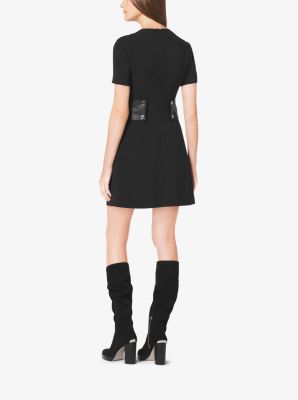 Leather-Trim Dress