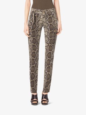 Python-Print Cargo Pants | Michael Kors Canada