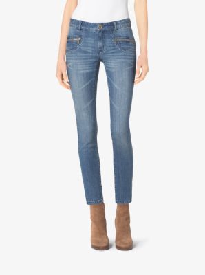 Zip-Pocket Cropped Jeans