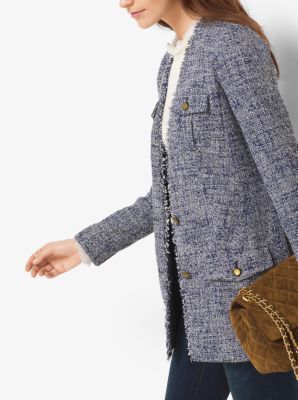 Fringed Tweed Blazer Michael Kors Canada