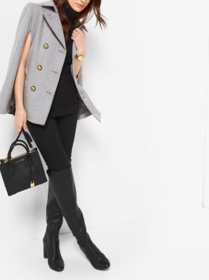 Double-Breasted Wool-Melton Cape