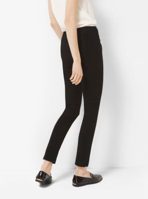 Stretch-Suede Cropped Trousers
