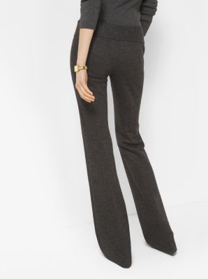 Wool-Blend Flared Trousers image number 1