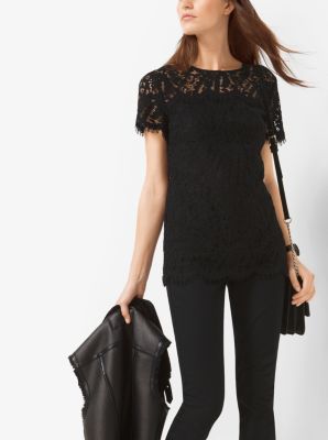 Short-Sleeved Lace Shirt