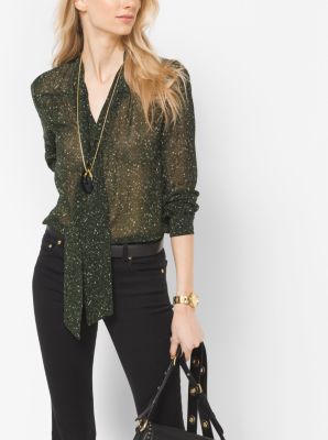 Michael kors shop tie neck blouse