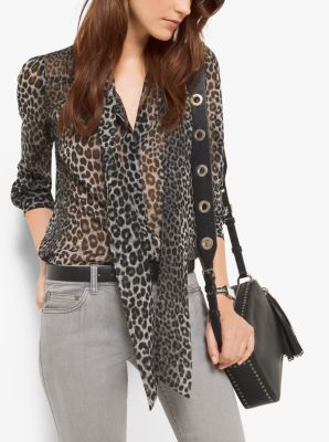 Michael kors sale tie neck blouse