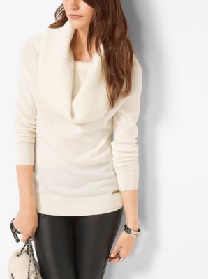 Cowl Neck Waffle Knit Sweater