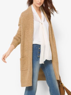 Draped Tweed Cardigan