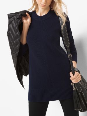 Ribbed Merino Wool and Cashmere Sweater