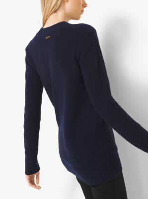 Ribbed Merino Wool and Cashmere Sweater