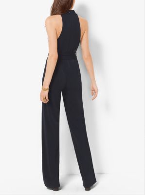 Belted Matte-Jersey Jumpsuit
