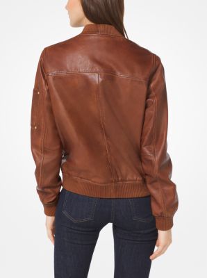 Michael kors women's leather bomber jacket new arrivals