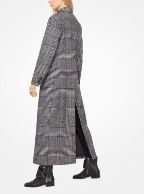 Glen Plaid Wool-Blend Duster