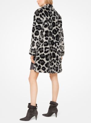 Michael kors leopard on sale faux fur coat