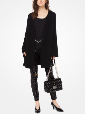 Bell-Sleeve Chain-Link Cardigan