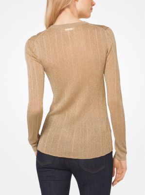 Metallic Viscose-Blend Sweater