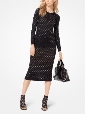 Michael kors studded hot sale stretch knit dress