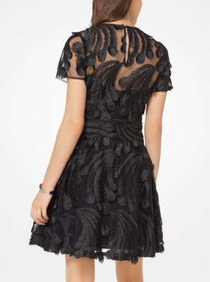 Michael kors feather embroidered hot sale dress