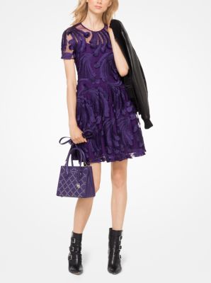 Michael kors feather embroidered on sale dress