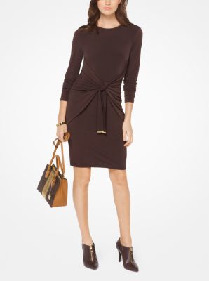 Matte-Jersey Tie-Waist Dress